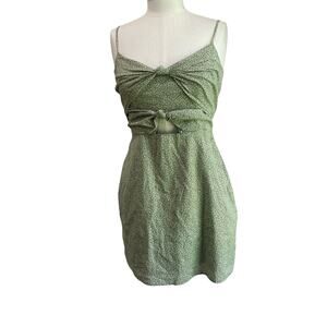 Abercrombie Knot Front Cutout Mini Dress S Floral Dainty Chic 100% Cotton